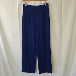 St. John Collection by Marie Gray Santana Knit High Rise Blue Straight Leg Pants